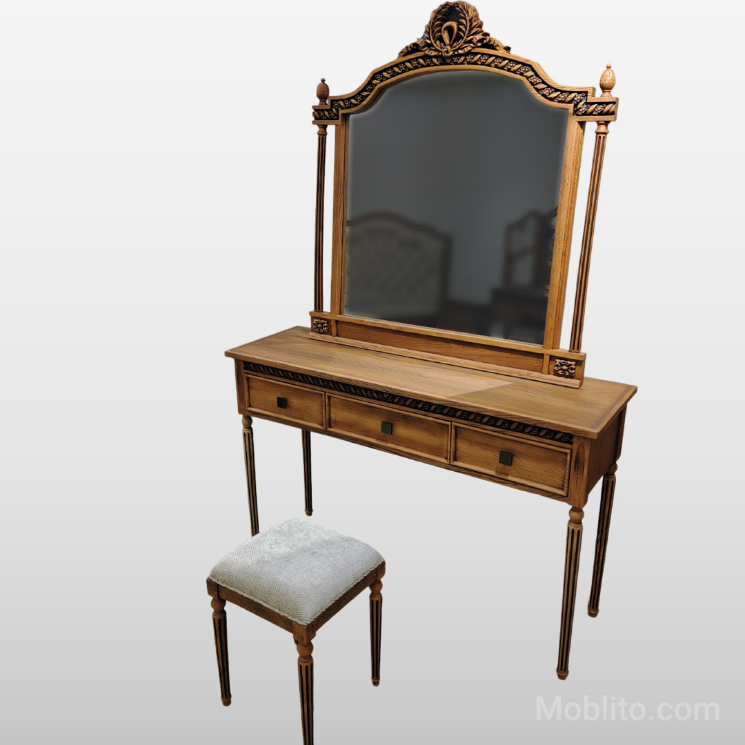 میز آرایش منبتی کاجی 1 میز آرایش منبتی کاجی - فروشگاه اینترنتی مبلیتو - Moblito.com