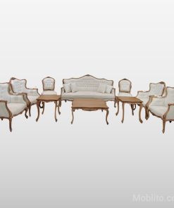 مبل نئوکلاسیک ۹ نفره لورنزو - فروشگاه اینترنتی مبلیتو - Moblito.com