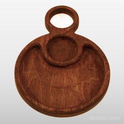 سینی سرو گرد تک نفره با دسته حلقه‌ای - فروشگاه اینترنتی مبلیتو - Moblito.com
