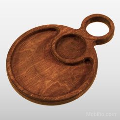 سینی سرو گرد تک نفره با دسته حلقه‌ای - فروشگاه اینترنتی مبلیتو - Moblito.com