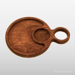 سینی سرو گرد تک نفره با دسته حلقه‌ای - فروشگاه اینترنتی مبلیتو - Moblito.com