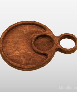 سینی سرو گرد تک نفره با دسته حلقه‌ای - فروشگاه اینترنتی مبلیتو - Moblito.com