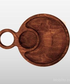 سینی سرو گرد تک نفره با دسته حلقه‌ای - فروشگاه اینترنتی مبلیتو - Moblito.com