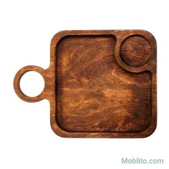 سینی سرو مربع تک نفره با دسته حلقه‌ای - فروشگاه اینترنتی مبلیتو - Moblito.com
