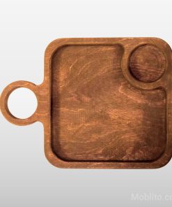 سینی سرو مربع تک نفره با دسته حلقه‌ای - فروشگاه اینترنتی مبلیتو - Moblito.com