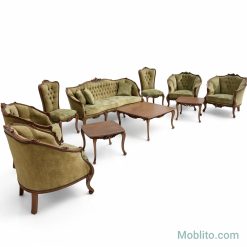 مبل نئوکلاسیک ۹ نفره زمرد - فروشگاه اینترنتی مبلیتو - Moblito.com