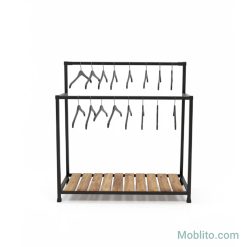 رگال و آویز لباس دو میله با کفی چوبی مدل آلبرت (Albert) - فروشگاه اینترنتی مبلیتو - Moblito.com