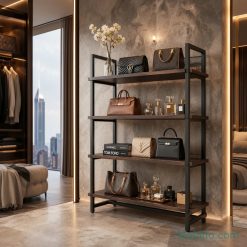 شلف و استند ۴ طبقه چوبی فلزی مدل ویکتور (Victor) - فروشگاه اینترنتی مبلیتو - Moblito.com